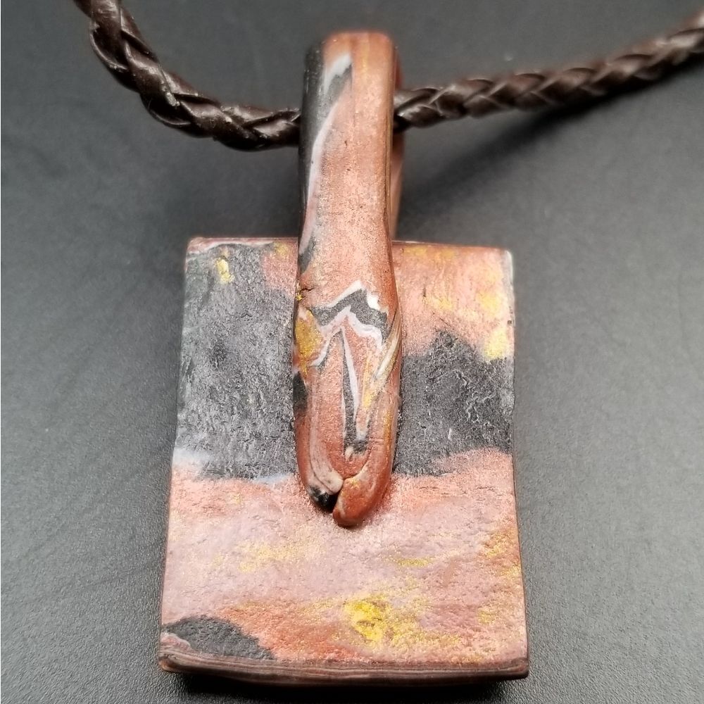 Leather southwestern cross cowgirl necklace N429 - Picture 4 of 5